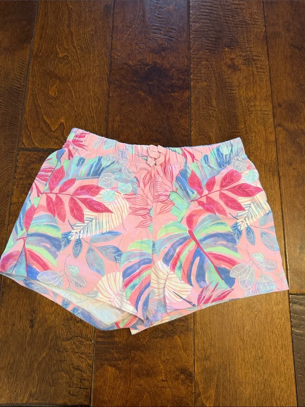 Girls Pink Turtle Tie-Front Tank with Pastel Tropical Shorts Matching Set